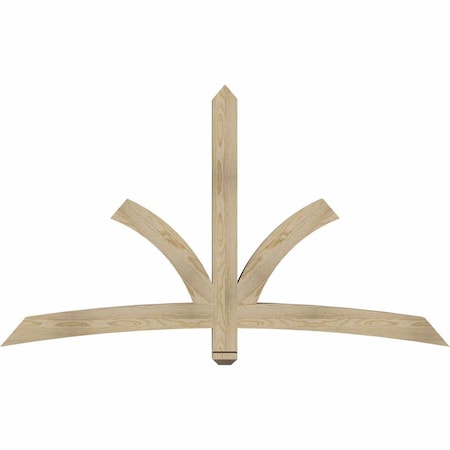 Ekena Millwork Davenport Rough Sawn Timber Gable Bracket, Douglas Fir, 72"W x 42"H x 4"D x 4"F, 14/12 Pitch GBW072X42X0404DAV00RDF